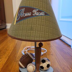 Green Sports Lamp for Babies Room with Football, Baseball, and Soccer
